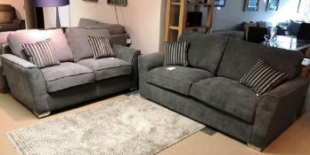 Ex Display Buoyant Atlantis 3 & 2 Seater Sofas - Grace Pewter - RRP£1,888