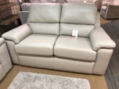 Ex Display G Plan Taylor Leather 2 Seater Static Sofa - Oxford Putty - RRP£2,389