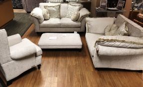 Ex Display Duresta Upholstery Harvard Medium Sofa, Reading Chair, Wing Chair & Footstool - Tribeca C