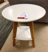 Ex Display Circular Side Table - White/Oak Finish