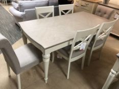 Ex Display Bentley Designs Montreux Extension Dining Table & Chairs - Washed Oak/Grey - RRP£2,045