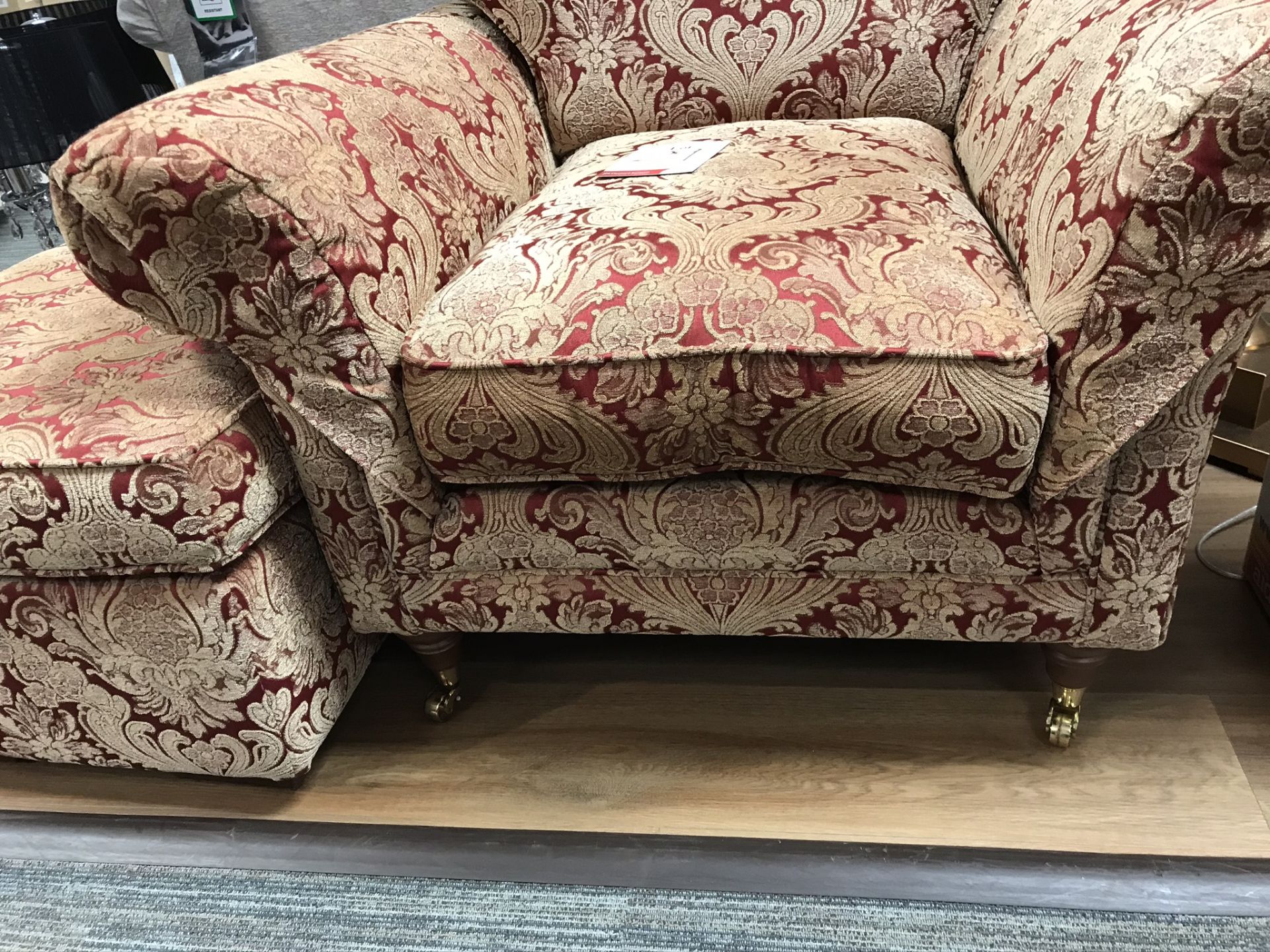 Ex Display Parker Knoll Burghley Armchair & Footstool - Balenciaga Antique Red - RRP£1,848 - Image 2 of 3