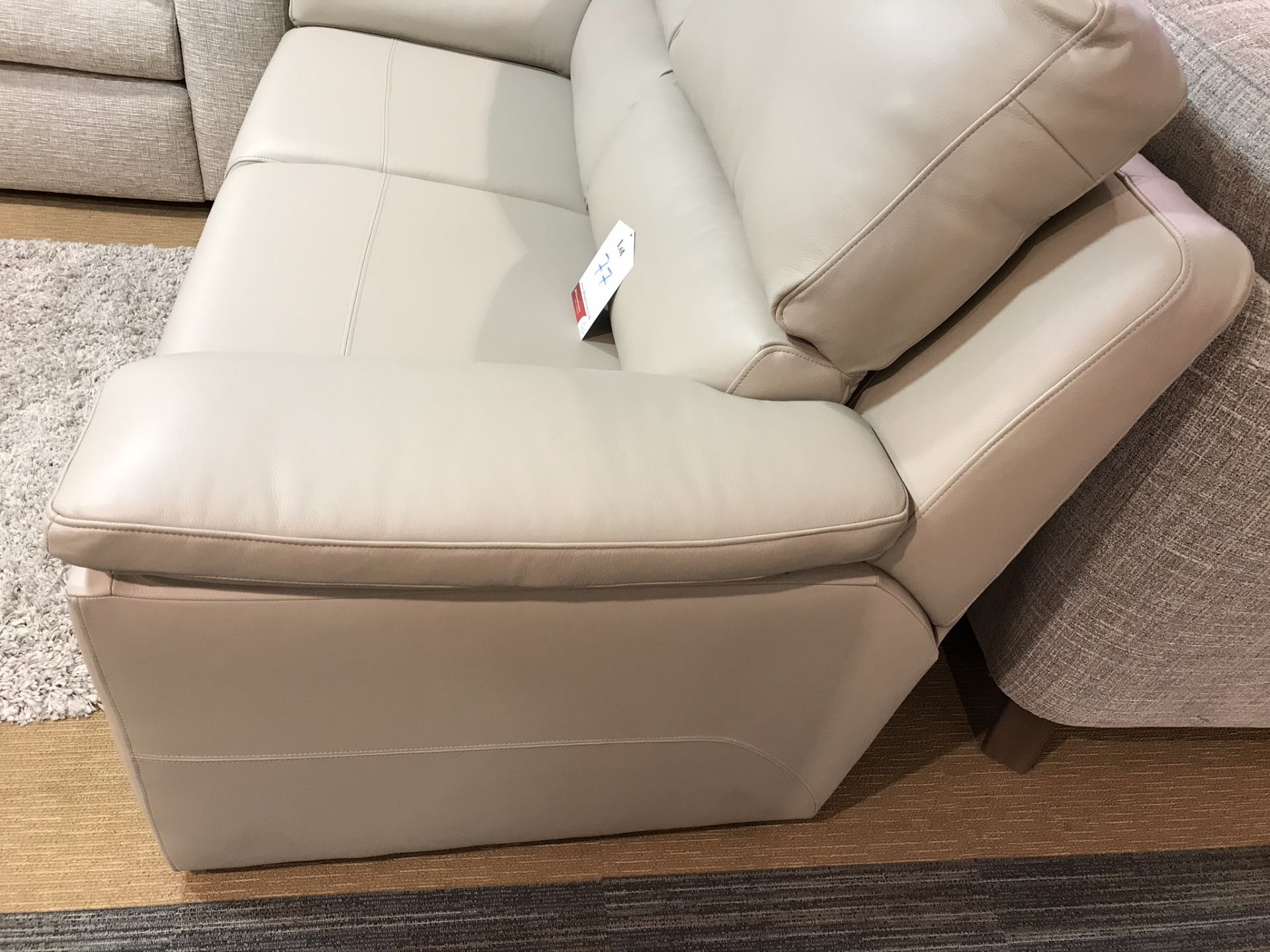 Ex Display G Plan Taylor Leather 2 Seater Static Sofa - Oxford Putty - RRP£2,389 - Image 3 of 3