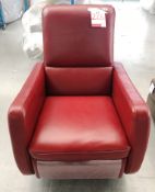 Ex Display Natuzzi Leather Armchair on Swivel Metal Plate - 20JT - RRP£1,419