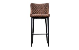 BNIB Unique Columbia/Darwin Ottowa Dark Brown PU w/ Black Metal Legs Barstool - RRP£189