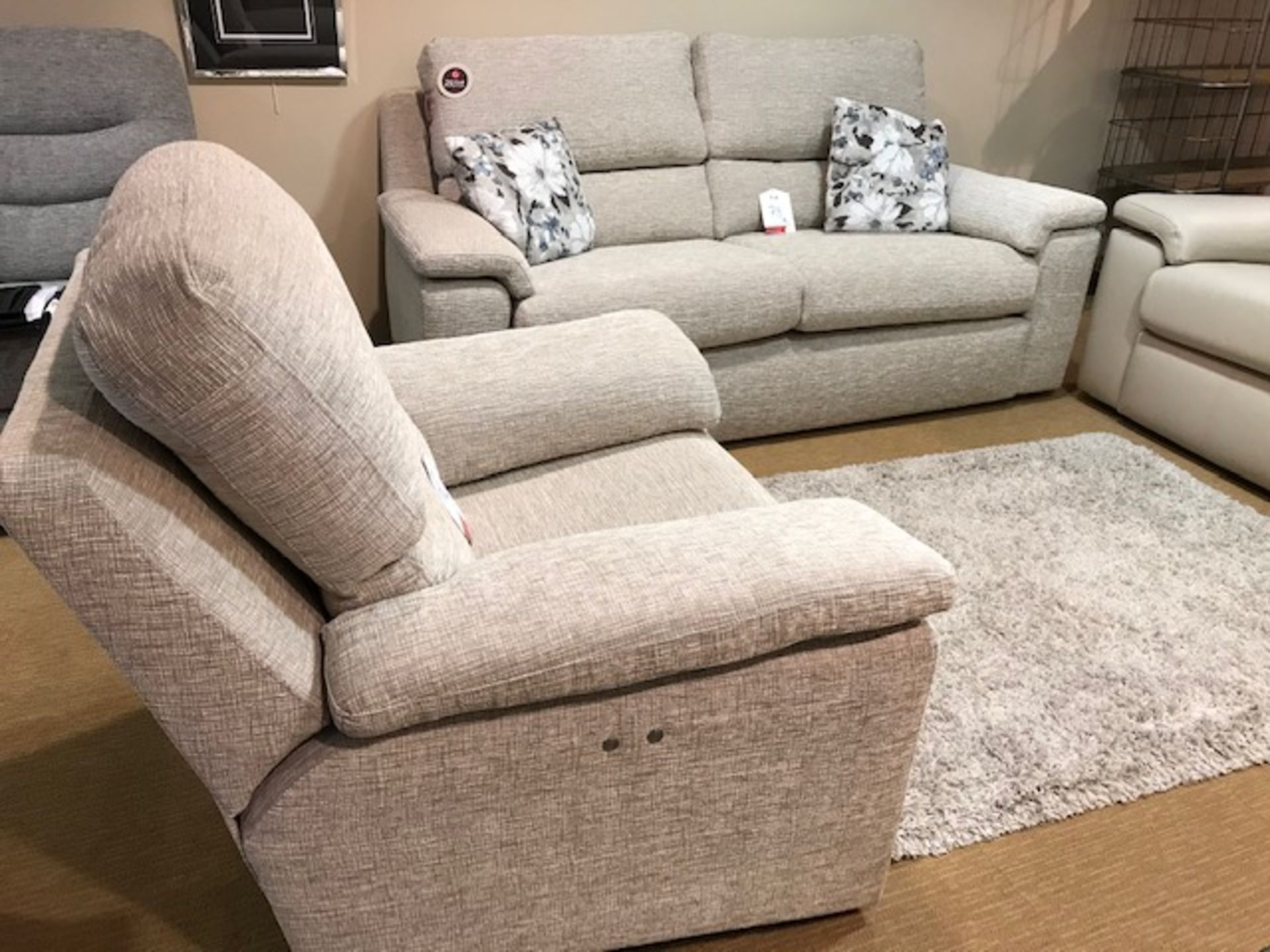 Ex Display G Plan Taylor 3 Seater Static Sofa & Electric Reclining Chair - Farrow Haze - RRP£3,039 - Image 3 of 5