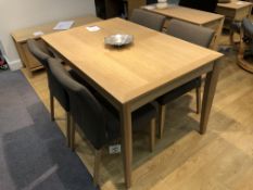 Ex Display Bentley Designs 8101-2 Bergen Extending Dining Suite - Oak Finish/Black Gold -RRP£1,499