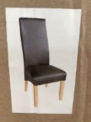 BNIB 6 x Maze Wavey Eastwood Dining Chairs - Chocolate PU - RRP£894