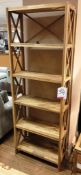 Ex Display Wooden 5 Shelf Open Bookcase - Oak Finish