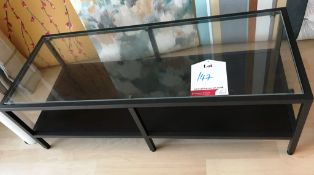 Ex Display Black Metal Frame Coffee Table w/ Glass Top