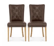 BNIB 6 x Bentley Designs Westbury UPH Chairs - Espresso Faux Leather - RRP£1,530