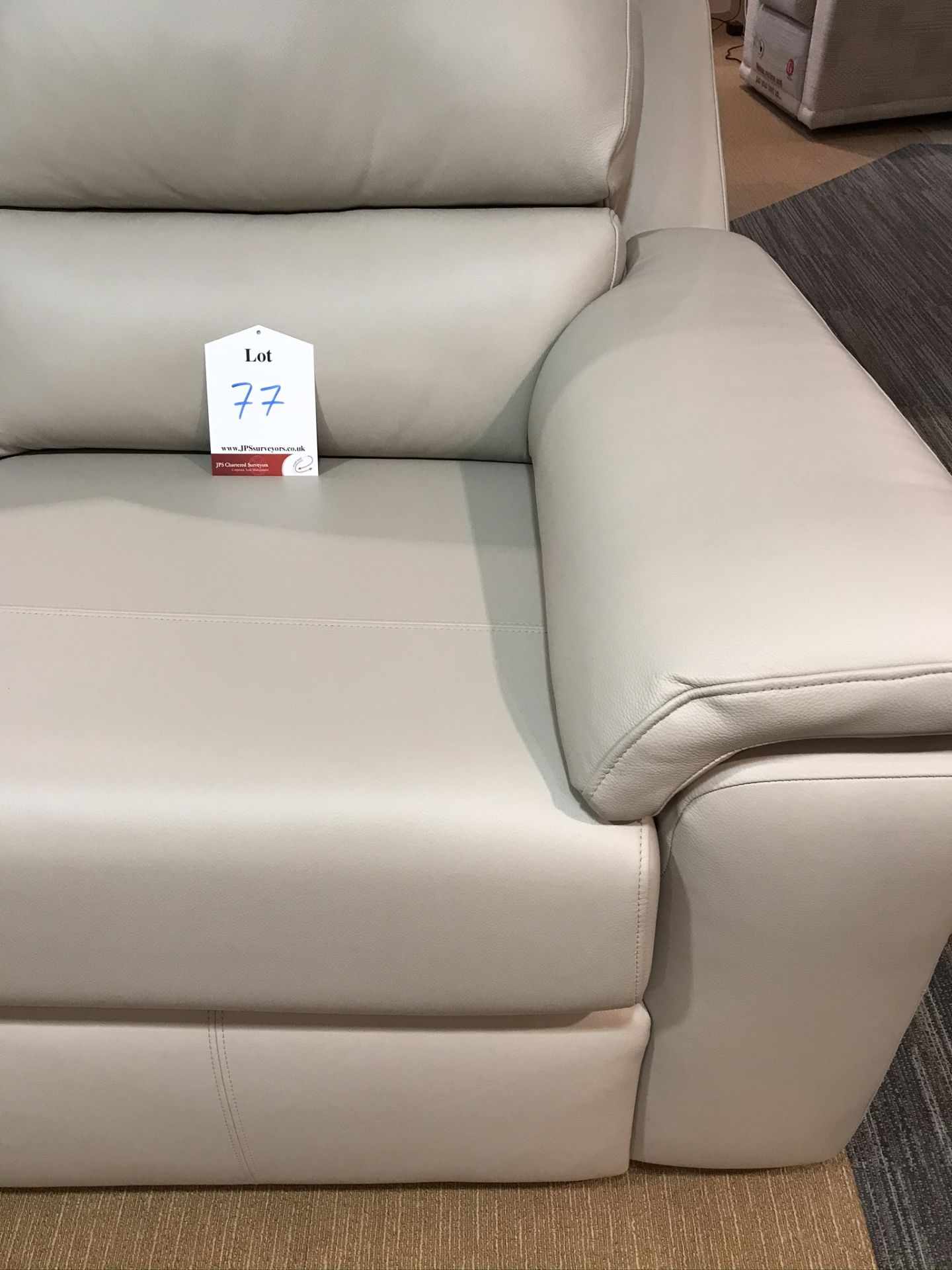 Ex Display G Plan Taylor Leather 2 Seater Static Sofa - Oxford Putty - RRP£2,389 - Image 2 of 3