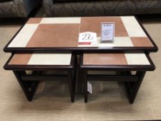 Ex Display AnBerCraft 201/ST Lounge Nest Tables - Traditional Range Brick/White Tile Top - Mahogany