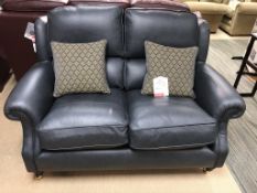 Ex Display Parker Knoll Oakham 2 Seater Leather Sofa - Oxford Midnight - RRP£2,346