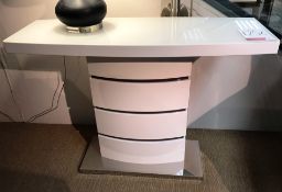 Ex Display Green Apple Rimini GA0625T Console Table - White Gloss Finish - RRP£675