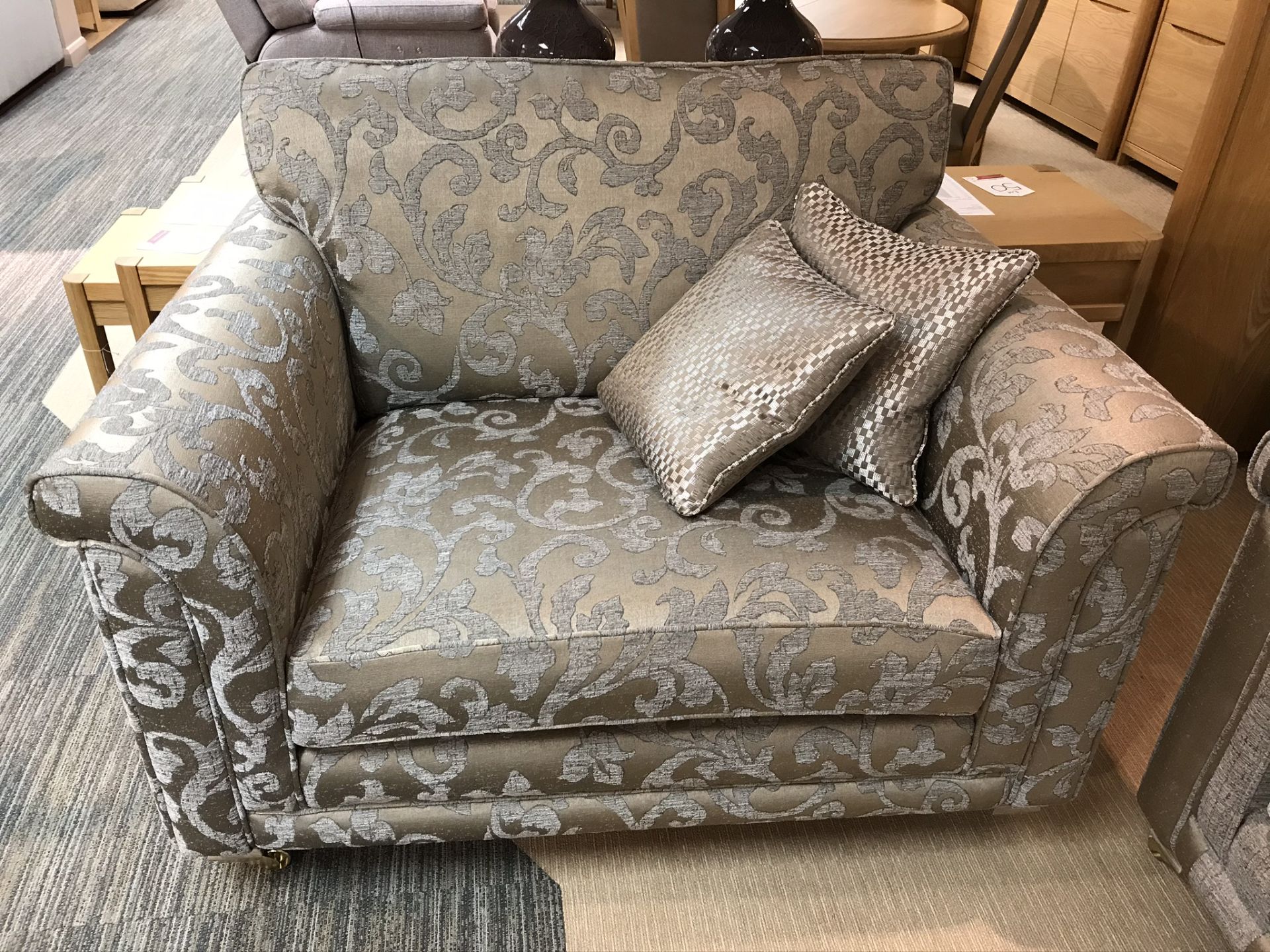 Ex Display Alstons Fleming Sofa, Armchair & Snuggler Chair - Gold Fabric - RRP£4,663 - Image 7 of 7