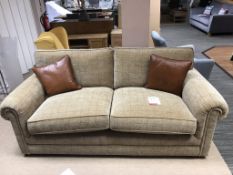 Ex Display Parker Knoll Canterbury Large 2 Seater Sofa & Armchair - Murray Herringbone Gold - RRP£3,