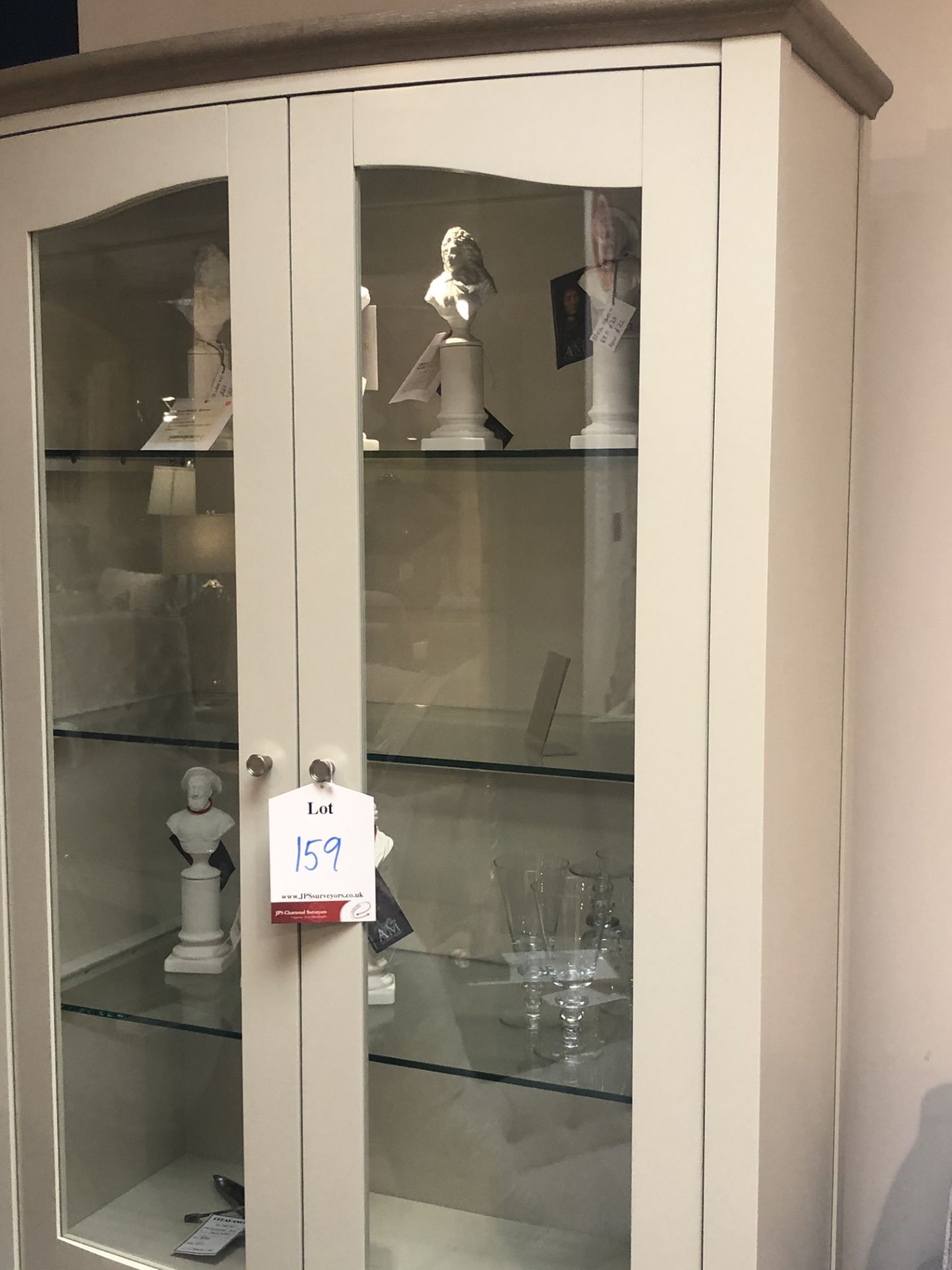 Ex Display Bentley Designs 6290-22 Montreux Display Cabinet - Grey Washed Oak/Soft Grey - RRP£1,499 - Image 4 of 4