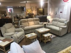 Ex Display Parker Knoll Boston 3 Piece Suite - Harris Caramel - RRP£5,728