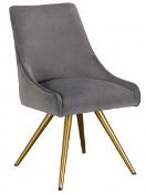 4 x BNIB Baker Bedford Boxer Amy Dining Chairs - Grey Velvet - RRP£1,060