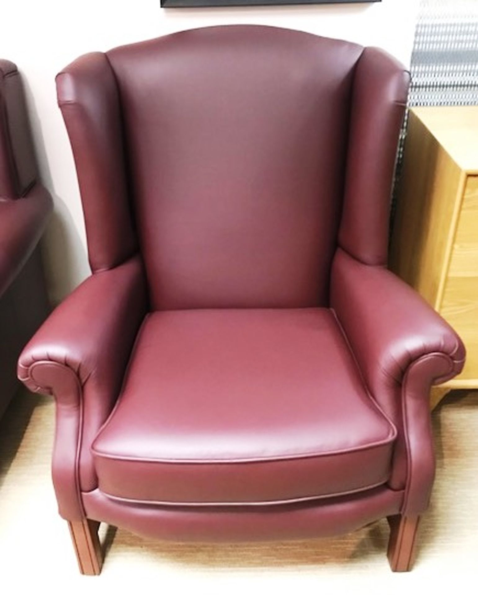 Ex Display Parker Knoll Sinatra Armchair - Como Conker Leather - Foam Seat - Cherry Frame - RRP£1,78