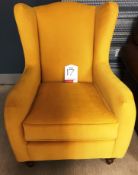 Ex Display Westbridge Furniture Huxley Armchair - Evan Mustard w/ Medium Feet - RRP£609