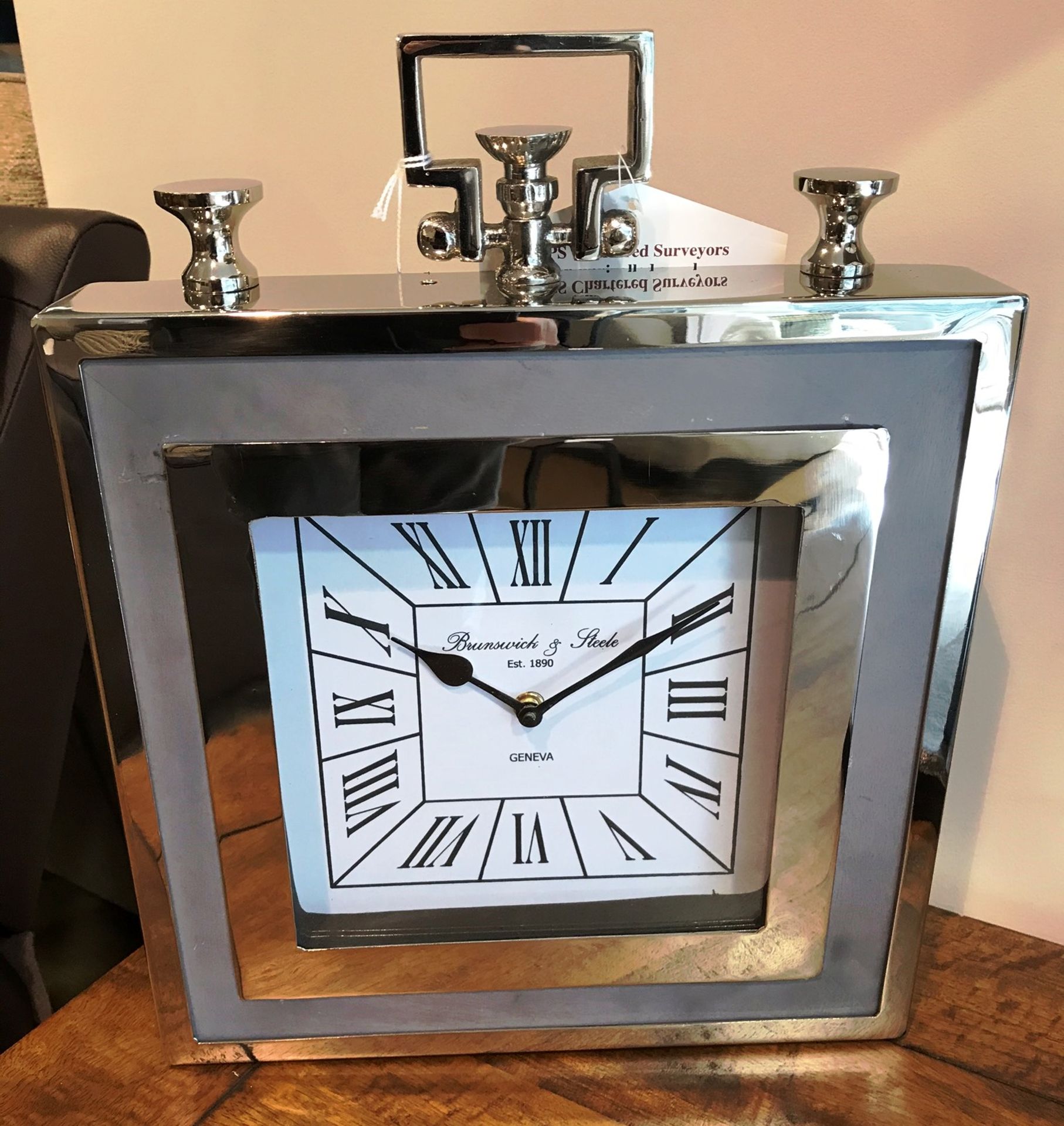 Ex Display Eclipse Table Clock - Polished Chrome - RRP£55