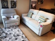 Ex Display G Plan 3 Seater Watson Sofa & Power Recliner - Tango Ice Fabric - RRP£3,015