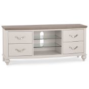 BNIB Bentley Designs Montreux Dining Oak Entertainment Unit - Grey Washed Oak w/ Soft Grey - RRP£825