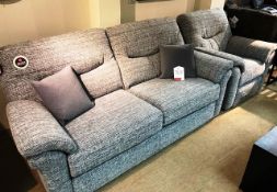 Ex Display GPlan Washington 3 Seater Sofa & Manual Recliner Chair - Waffle Smoke - RRP£3,024