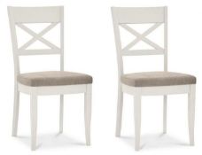 BNIB 4 x Bentley Designs Montreux Dining X Back Chairs - Pebble Grey Fabric - RRP£660