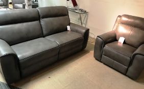 Ex Display Hydeline Nevada Leather 2.5 Seater Sofa & Powered Recliner - Comfort Plus - RRP£4,440