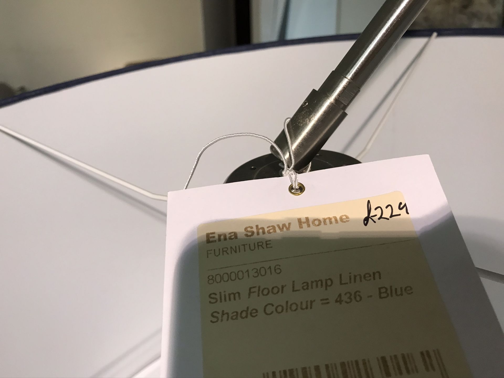 Ex Display Slim Arc Floor Lamp - Brushed Chrome w/ Linen Shade - RRP£229 - Image 3 of 3