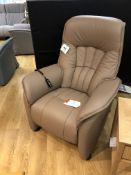 Ex Display Himolla Leather Cumuly Rhine Electric Recliner - Earth