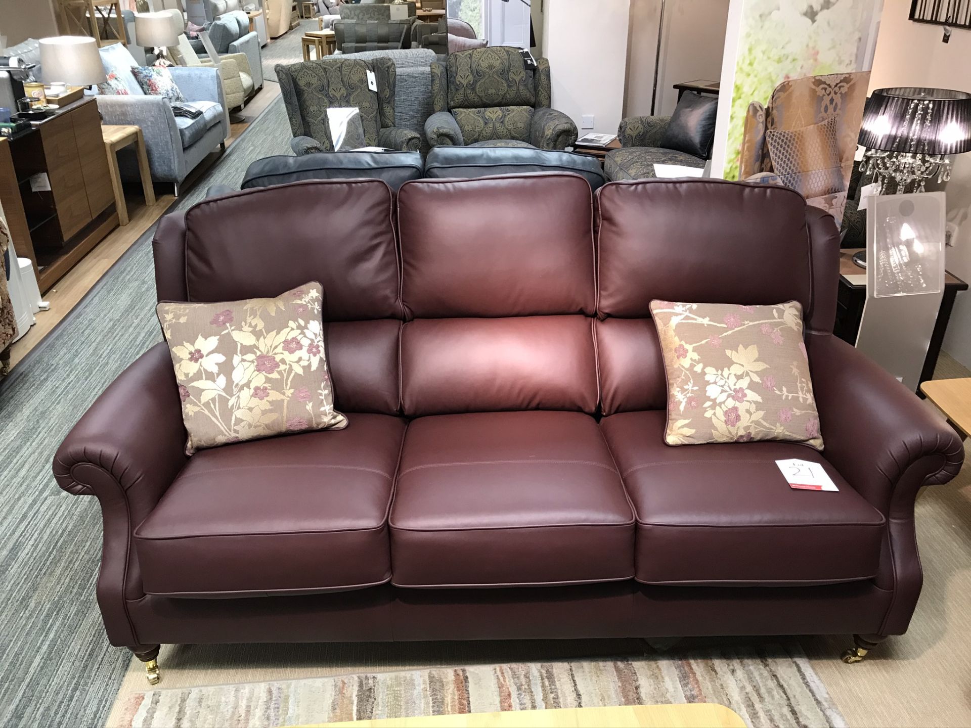 Ex Display Parker Knoll Oakham 3 Seater Sofa & Armchair - Como Conker Leather - Foam Seats - RRP£5,4 - Image 2 of 4