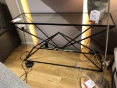 Ex Display Pyramid Clear Glass Side & Console Table - Matte Black