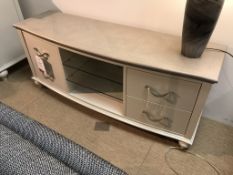 Ex Display Bentley Designs Montreux Entertainment Unit - Grey Washed Oak/Soft Grey - RRP£825