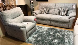 Ex Display G Plan Seattle 3 Seater Sofa & Electric Recliner - Remco Light Grey - RRP£3,646