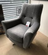 Ex Display Lebus Upholstery Lorraine Swivel Chair - Brooklyn Charcoal - RRP£875