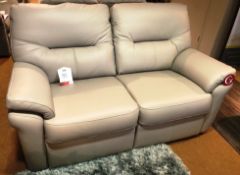 Ex Display G Plan Seattle 2.5 Seater Leather Sofa - Oxford Light Grey - RRP£2,166