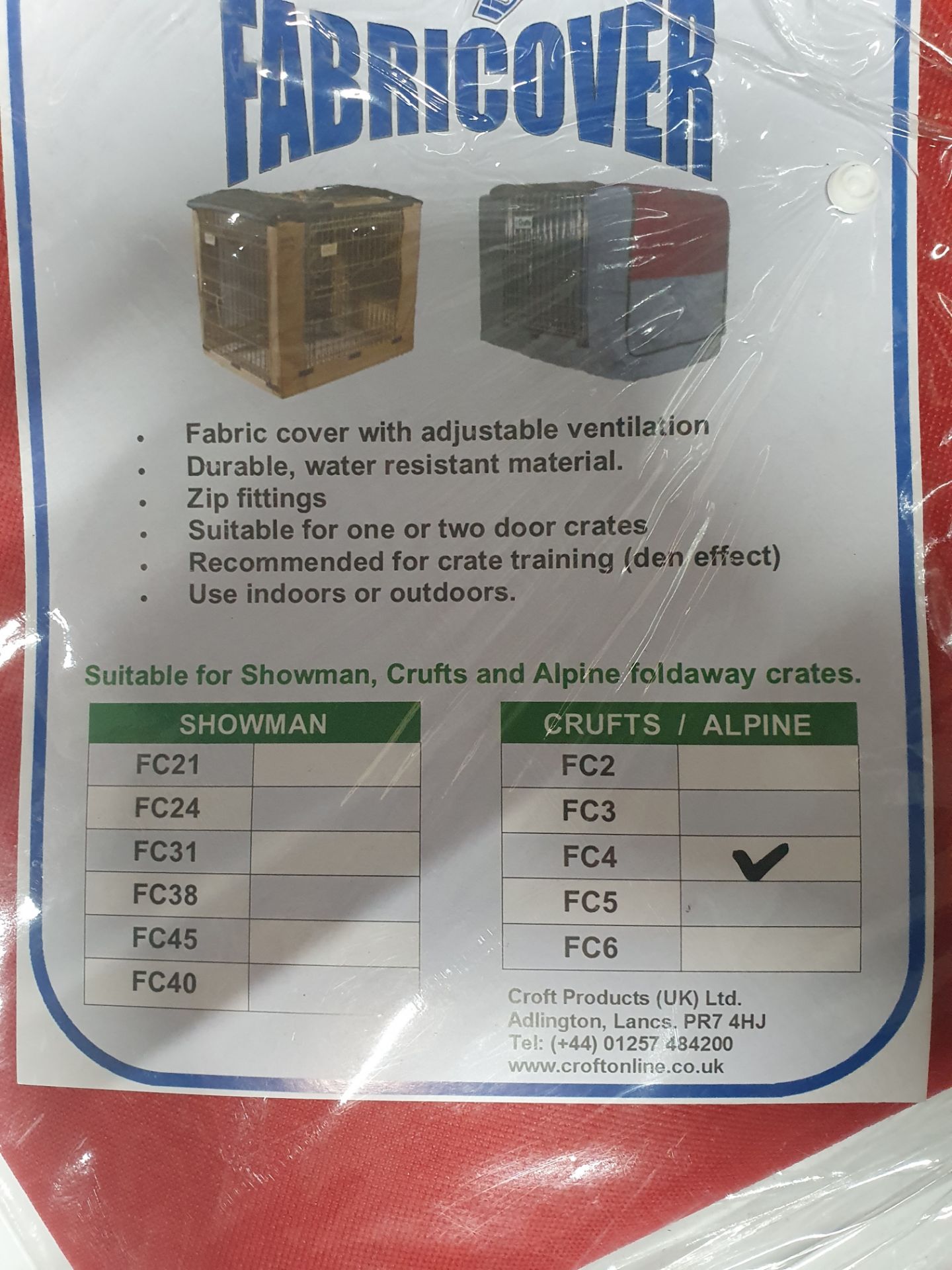 1 x Croft Fabricovers for Fold Away Wire Kennels - Image 2 of 2