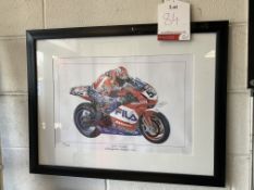 Framed limited edition print James Toseland world super bike champion 2004