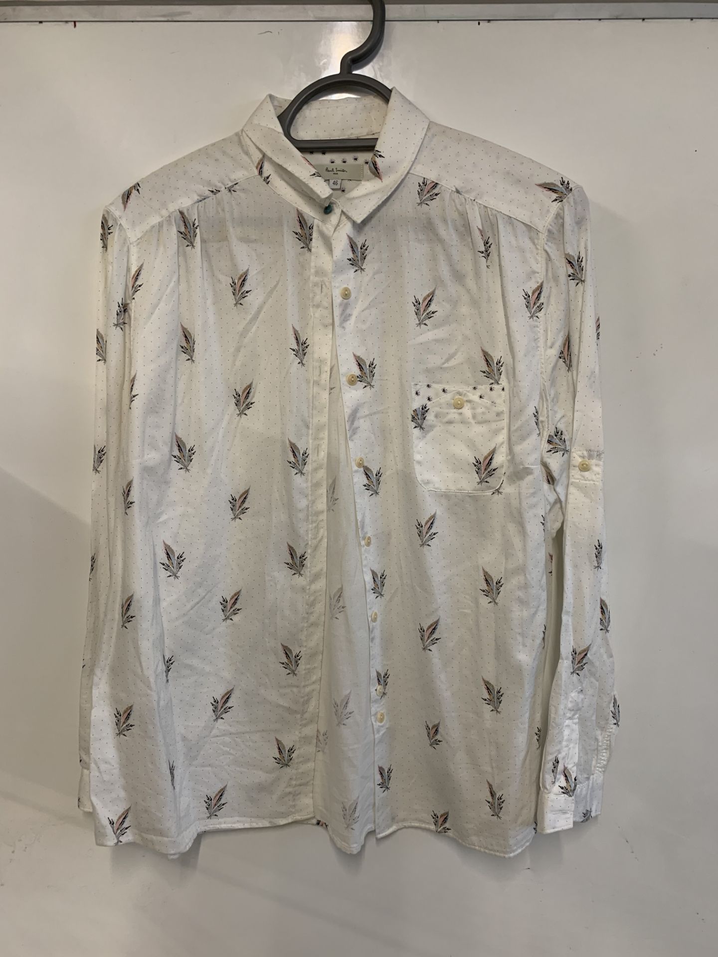 Paul Smith Long Sleeved Shirt With flower With Contrast White