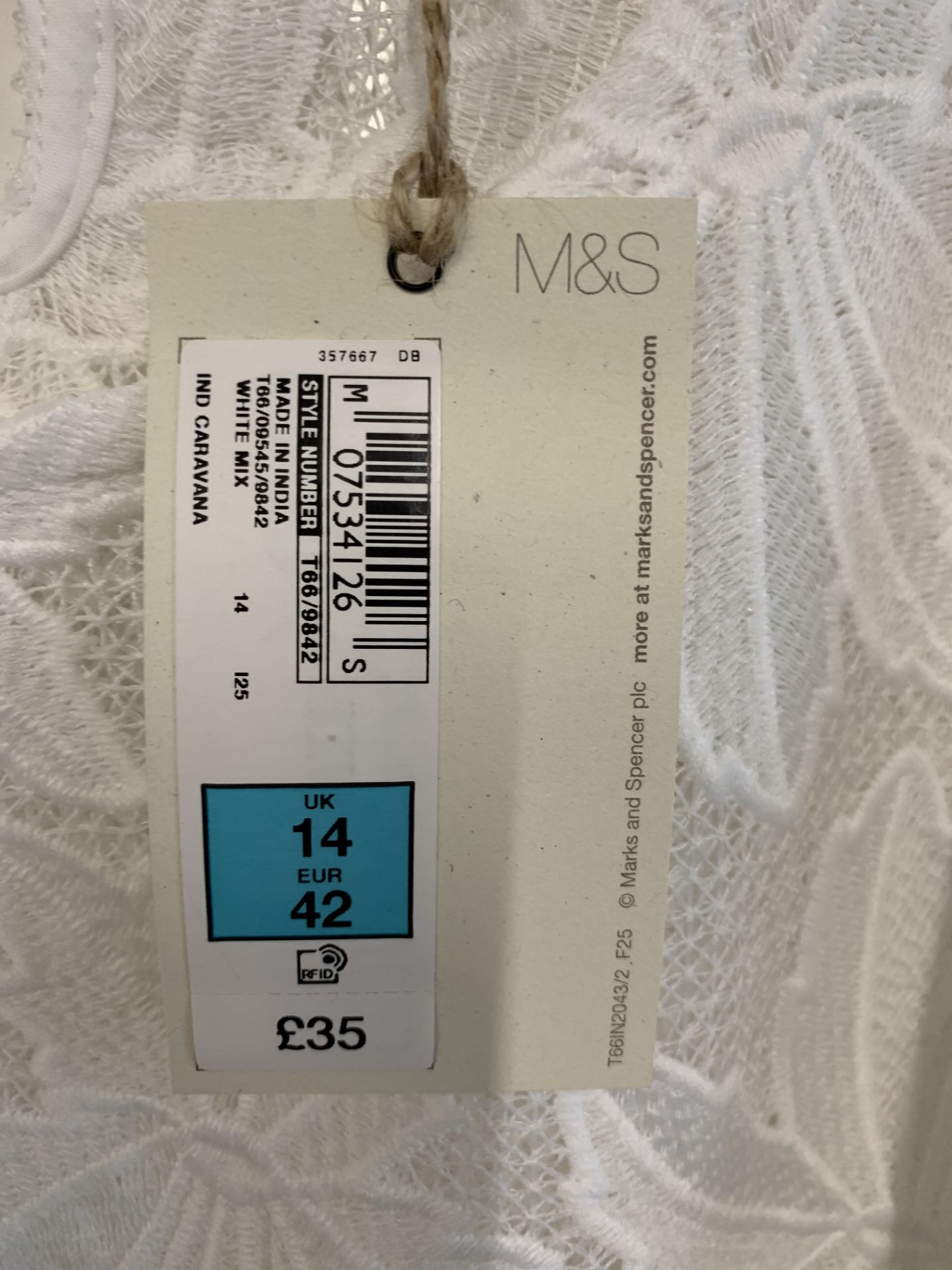 M&S women's Top with short sleeves decorated with floral lace | RRP 80.00 - Image 2 of 2