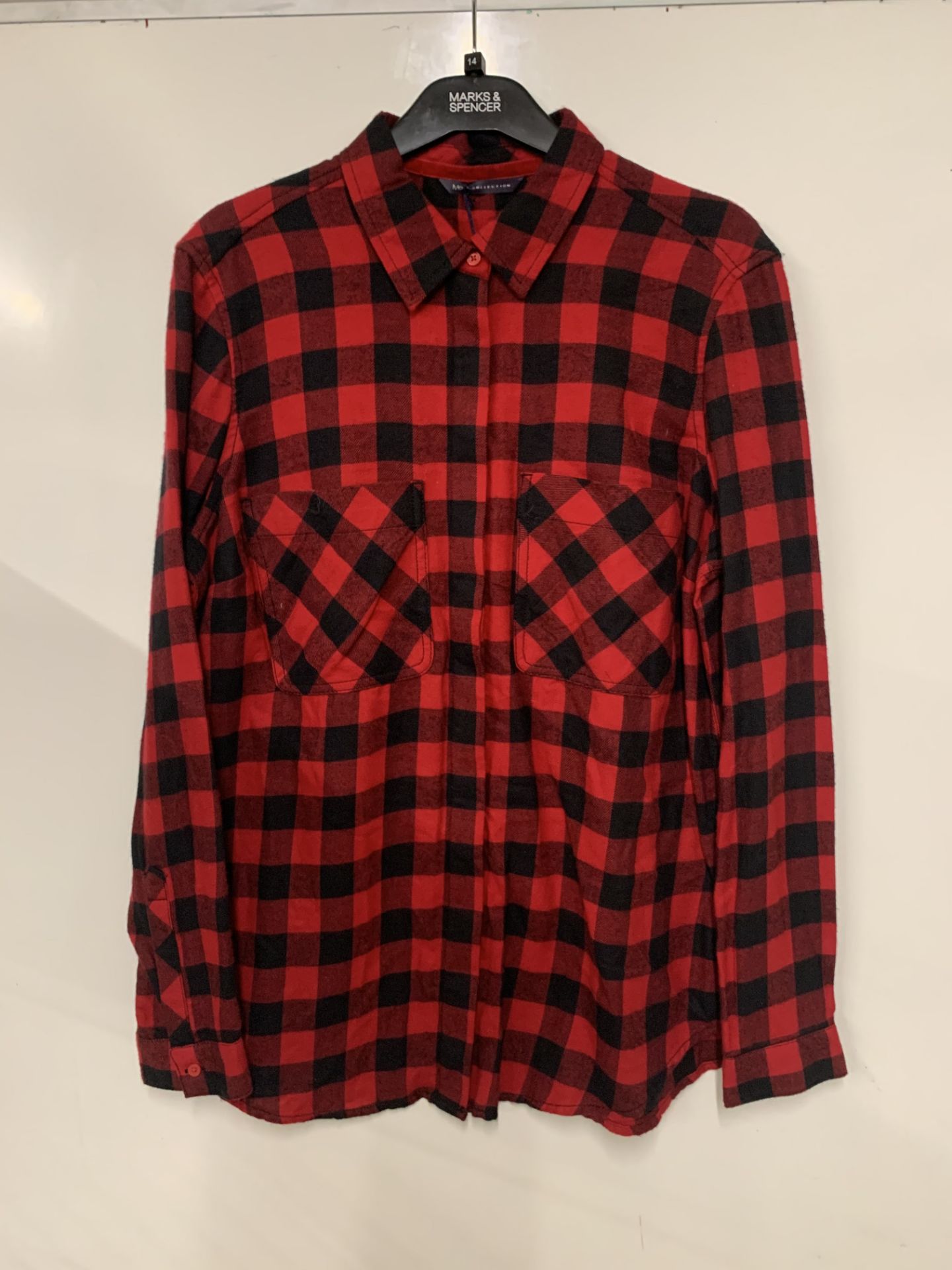 M&S collection fleece lined ombre check overshirt | RRP £28.00