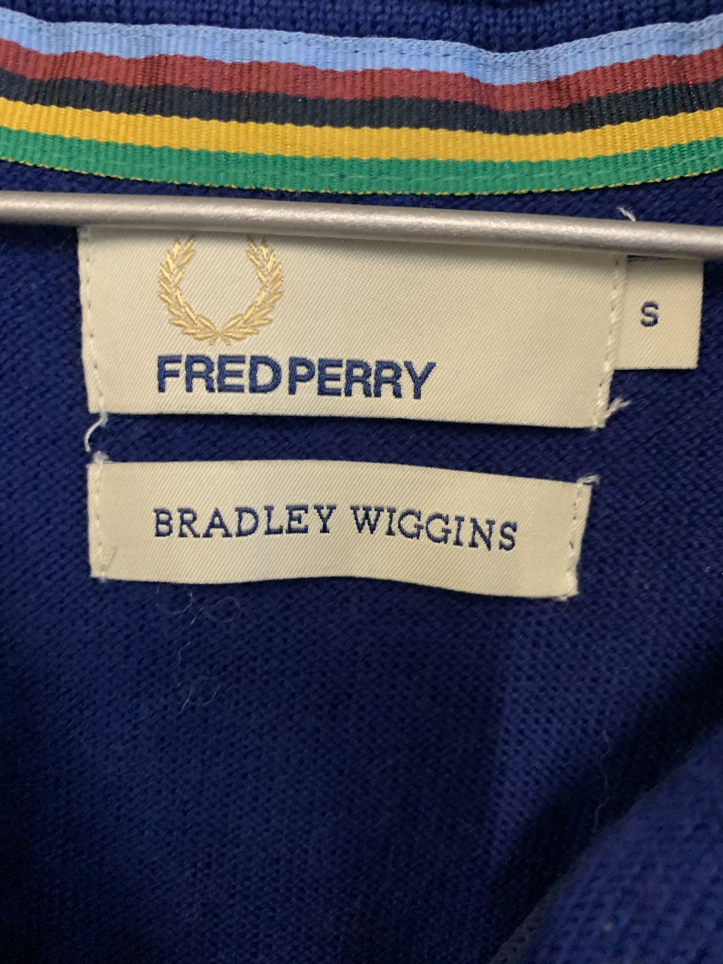 Fred Perry Men's Blue Bradley Wiggins Drop Hem Knitted Jumper - Image 2 of 2