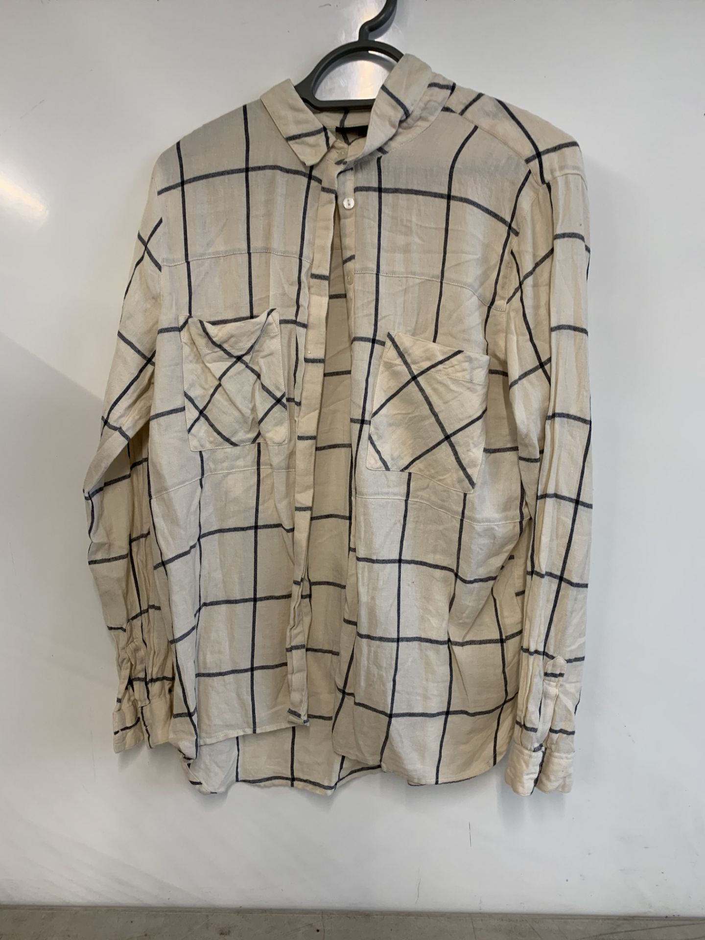 Topshop tall women's white chequered shirt