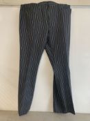 Men's grey with white pinstriped trousers