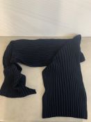 John Smedley black wool pleated scarf