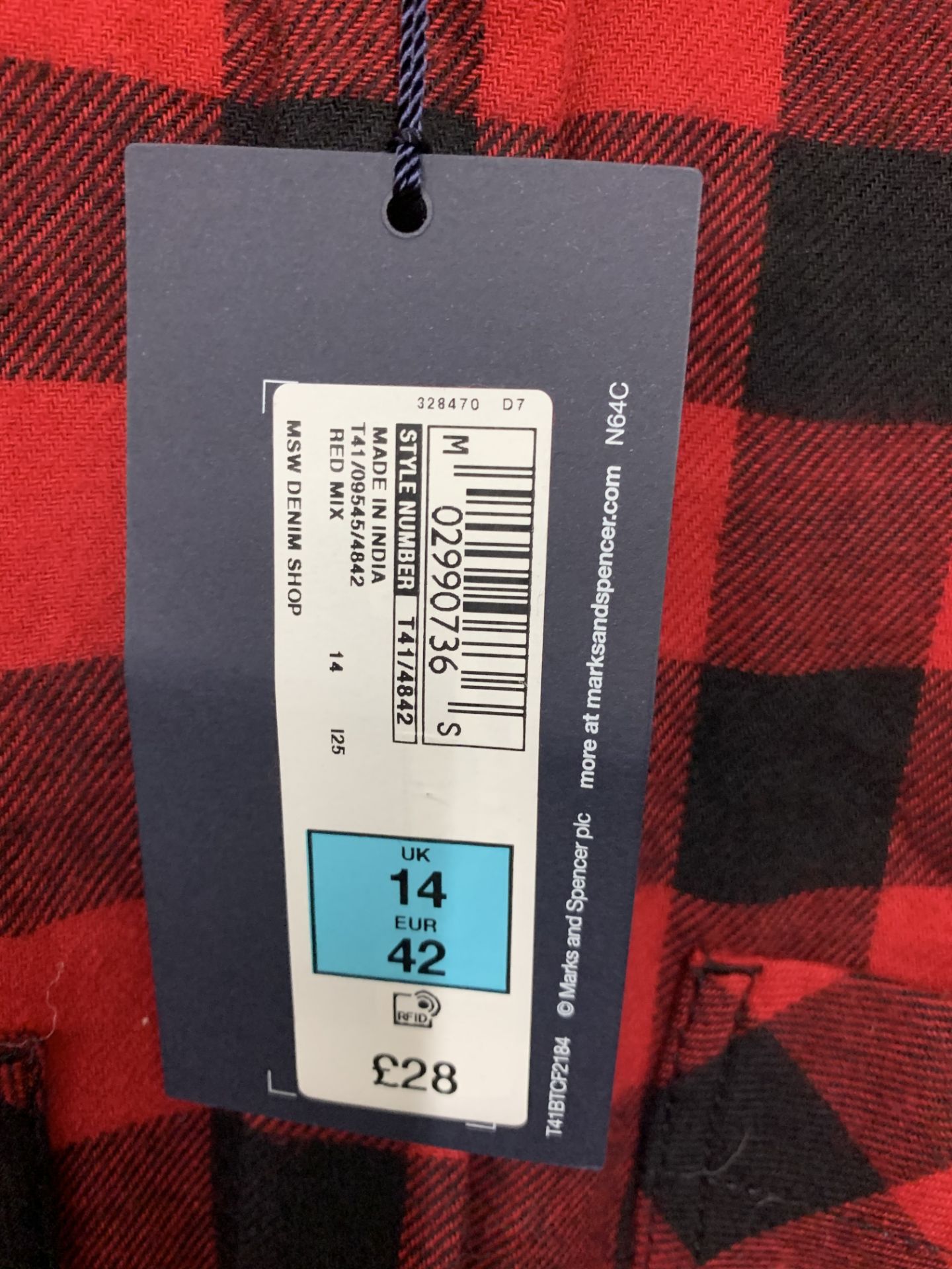 M&S collection fleece lined ombre check overshirt | RRP £28.00 - Image 2 of 2